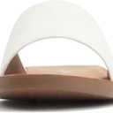 Soda Shoes Efron-S Women Flip Flops Basic Plain Slippers Slip On Sandals Slides Casual Peep Toe Beach (7.5 Wide, Off-white)