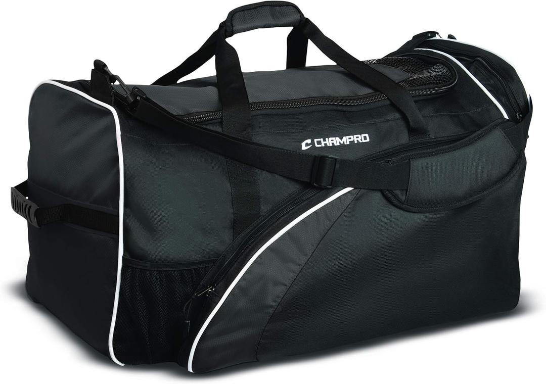 Champro Varsity Football Equipment Bag (Black, 28 x 15 x 15)