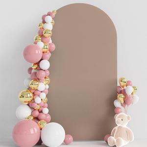 Wokceer 7.2FT Wedding Arch Cover Spandex Fitted Wedding Arch Stand Covers Round Top Nude Brown Chiara Arch Backdrop Cover for Birthday Party Ceremony Banquet Decoration