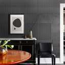 Black Metallic Peel and Stick Wallpaper Glossy Stripe Texture Wall Panels
