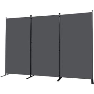 Room Divider, 3 Panel Folding Privacy Screens with Wider Support Feet, 6 Ft Portable Room Partition for Room Separator, 102" W X 71" H, Grey