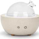 Essential Oil Aromatherapy Diffuser for Home Bedroom Large Room Glass Stone Ultrasonic Air Scent Mist Aroma Diffuser 200ML DefusersLight Grey