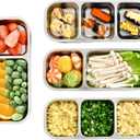 2 Pack Stainless Steel Snack Containers, Reusable Steel Snack Containers With Lids, 2&3 Compartments Leak Proof Metal Lunch Box For Home, Travel