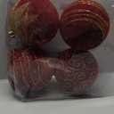 Large Velvet Christmas Ornaments, 5.9" Burgundy Velvet Christmas Ornaments Balls 4 pcs Decorative Baubles for Christmas Tree, Big Red Xmas Balls for Holiday Yard Home Party Xmas Decoration