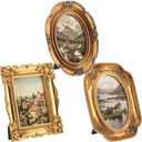Lineshading 12 Pcs Gold Picture Frames 4x6, Baroque Resin Set, Classic