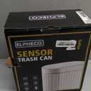 ELPHECO Automatic Motion Sensor Can - 2 Gallon Slimline for Bathroom, Bedroom, Kitchen, Office - White with Gold Trim