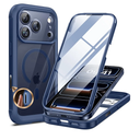 Miracase for iPhone 17 Pro Max Case 6.9" Full-Body Phone Case with Built-in Glass Screen Protector& Full Camera Protector,[Magnetic with MagSafe] Drop Proof 17 ProMax Cover, Blue