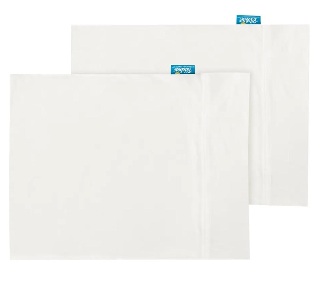 Biloban Organic Cotton Toddler Pillowcase 2 Pack, (Pillowcase Only) Kids Pillowcase for Sleeping Fit Pillow Sized 13"x 18" or 14"x19", Envelope Travel Pillowcases for Girl Boy, Cream