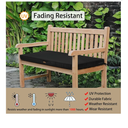 Pcinfuns Outdoor Bench Cushions for Furniture,48 x 18 Inch Waterproof Patio Furniture Cushion, Garden Swing Settee Porch Pads with Handle and Adjustable Strap,Black, Pack of 2