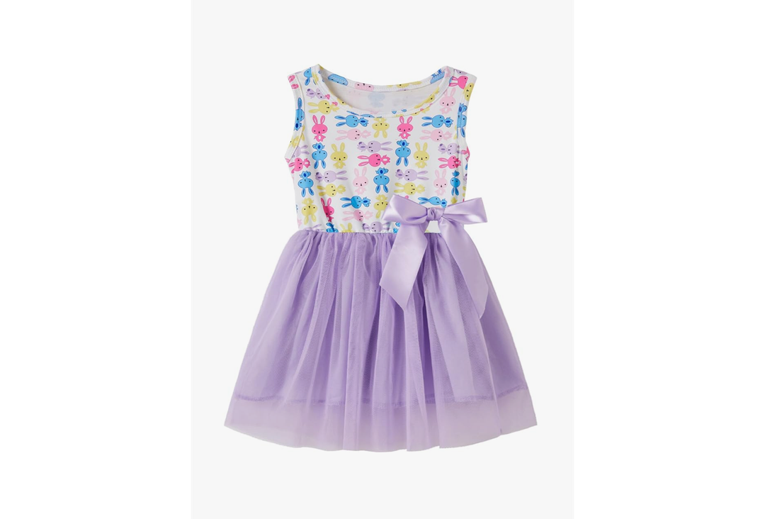 Girls Sleeveless Dress Toddler Bunny Tutu Sundress Casual Party Dresses, Size 130