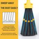 Commercial Broom and Dustpan Set, Jumbo Lobby Debris Dustpan (14inch*14inch), Heavy Duty Broom (14inch Width),for Indoor and Outdoor Cleaning,2 Sets, Yellow