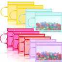 10 Pack A4 Colored Mesh Double-layer Mesh Zipper Pouch Bags Nylon Puzzle Building Block Sets Toy Storage & Organization, Breathable Zipper Pouch with Handle for School Office (Bright Colors)