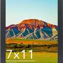 7x11 Picture Frame Black for Wall Mounting or Tabletop, Wood 7 x 11 Frame Photo Frame for Wall Hanging Horizontally or Vertically, Black, 1 Pack
