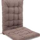 Rocking Chair Cushions Comfortable Tufted Seat Cushion Pads Non-skid Backed Set of Backrest Cushion and Seat Bottom for Porch Rocker Adirondack Chair (Chocolate, Backrest-24X17, Bottom-17x17)