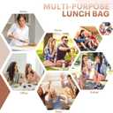 Lunch Bag for Women & Men Adult Insulated Lunch Box, Small Leakproof Cooler Food Lunch Containers Reusable High Capacity Lunch Tote Bags for Work, Travel, Outdoor (KHAKI)