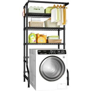 Ulif U11 Over Washer and Dryer Shelves, 3 Tiers Laundry Room Storage and Organizer Standing Shelf, Metal Freestanding Clothes Drying Rack, 33.9" W x 19.7" D x 77.6" H, Black, U11 Regular