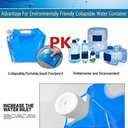 Hakkin Collapsible Water Tank Container 4 Pack 1.3 Gallon/5L, No-Leak Freezable Portable BPA Free Food Grade Plastic Storage Jug for Camping, Hiking, Travel, Emergency Survival Kit Bonus 2 Pcs Caps