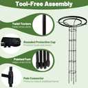Garden Trellis for Climbing Plants Outdoor, 6.9FT Tall Metal Obelisk Trellis, 82.7" Umbrella Trellis for Potted Plants, Mushroom Top Trellises for Vines, Rose, Clematis, Pea, Bean, Tomato