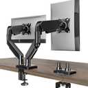 Dual Monitor Stand, Adjustable Monitor Desk Mount for 1732 Computer Screens, Full Motion VESA 75x75/100x100 with C-Clamp & Grommet Aluminum Base, Each Arm Holds 4.4 to 20 lbs AX09DB201