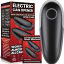 One Touch Electric Can Opener Fits All Can Sizes, Electric Can Openers for Kitchen Food Safe with Smooth Edge, Kitchen Gadgets Battery Operated Can Openers for Seniors, Arthritis and Chef Black+Grey