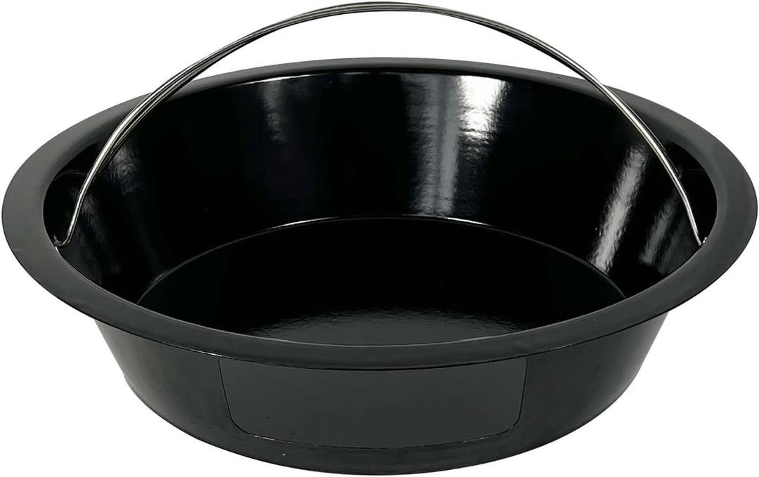 Ash Can with Handle Compatible with XL Big Green Egg,Charcoal Ash Collector Must Haves Green Eggs Accessories Carbon Steel Ash Pot with Enamel Coating Steel Folding Handle Kamado Ash Basket