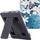 BOZHUORUI Stand Case for 6.8" Kindle Paperwhite (11th Generation - 2021) and Kindle Paperwhite Signature Edition - PU Leather Sleeve Cover with Two Hand Straps and Auto Sleep/Wake, Magnolia