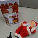 PURFUN Electric Santa Climbing Chimney with Music, Battery Operated Climbing Chimney Santa Claus, Climbs in and Out, Christmas Ornament Holiday Xmas Party Supplies Decor