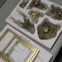 Newinhome Animal Heads Wall Decor (5pcs, Includes Metal Frame) Resin Animals Sculptures Head Wall Hanging Decoration Gold vintage Wall Sculpture for Living Room Bedroom Office