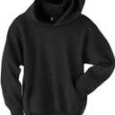 Hanes Boys' EcoSmart Fleece Hoodie, Hooded Sweatshirt for Boys, Pullover Sweatshirt (Large, Black)