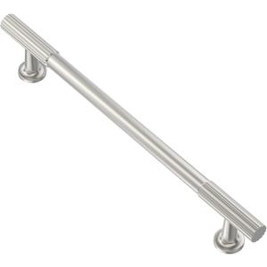 Alzassbg Cabinet Pulls, Brushed Satin Nickel, Ridged Bar Handles, 6-1/4 Inch(160mm) Hole Centers, Kitchen Handles for cabinets, 10 Pack, AL3095SN