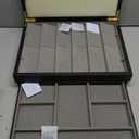 Ikkle Walnut Two-Tier Knife Display Case with Drawer and Real Glass Window Top for Knife Storage and Collections