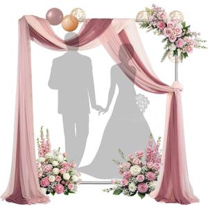 Wedding Arch Backdrop Stand for Ceremony, 7x6 FT Large Square Metal Arch Frame No Fall, Rectangle Archway for Party, Garden, Anniversary, Birthday, Baby Shower, Outdoor Balloon Decor, Stainless Steel