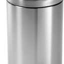 simplehuman 4.5 Liter / 1.2 Gallon Round Bathroom Step Trash Can, Brushed Stainless Steel