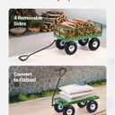 VEVOR 900 Lbs Steel Garden Cart on Wheels, Heavy Duty Pullable Garden Wagon Yard Cart, Outdoor Metal Utility Wagon with 10" Tires and Mesh Removable Sides(Convert to Flatbed), and 180°Rotating Handle