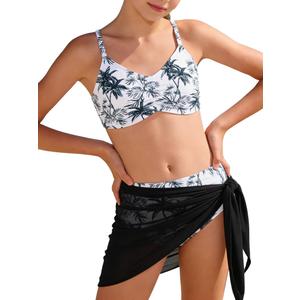 GRACE KARIN Girls Swimwear Bikini Swimsuit for Teens Bathing Suit Adjustable Shoulder Straps with Chest Pad Size 12-14