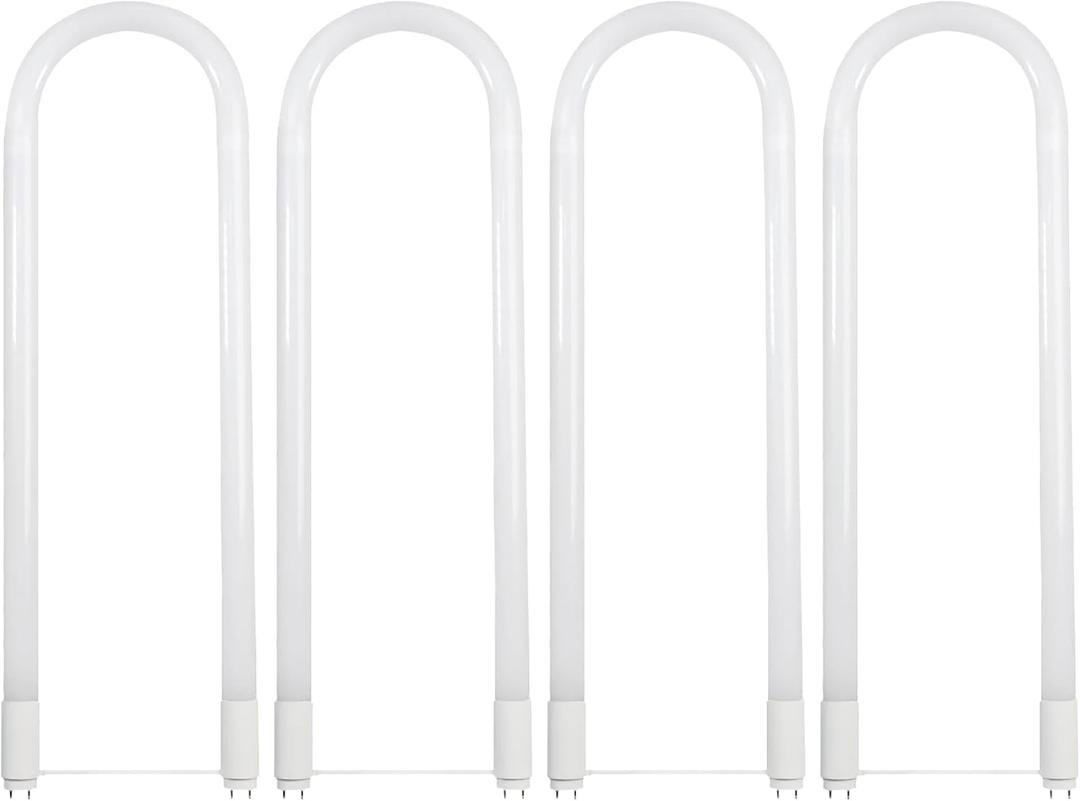 Feit Electric T8 U-Bend LED Tube Light, 15 Watts, Replaces 32W FB32T8 Fluorescent U-Bend, 2100 Lumens, Cool White 4000K, Type A+B Direct Replacement or Ballast Bypass, G13 Base, 50,000 Hours, 4-Pack