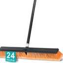 PBHEPJ 24 Inchs Push Broom Outdoor Heavy Duty, Shop Broom with 60" Long Handle for Cleaning Outdoor or Indoor Tile, Garage, Shop, Deck, Concrete, Wood, Stone, Patio Floor