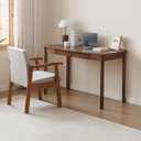 Solid Wood Desk with Drawers (Walnut Color, 39.4inch)