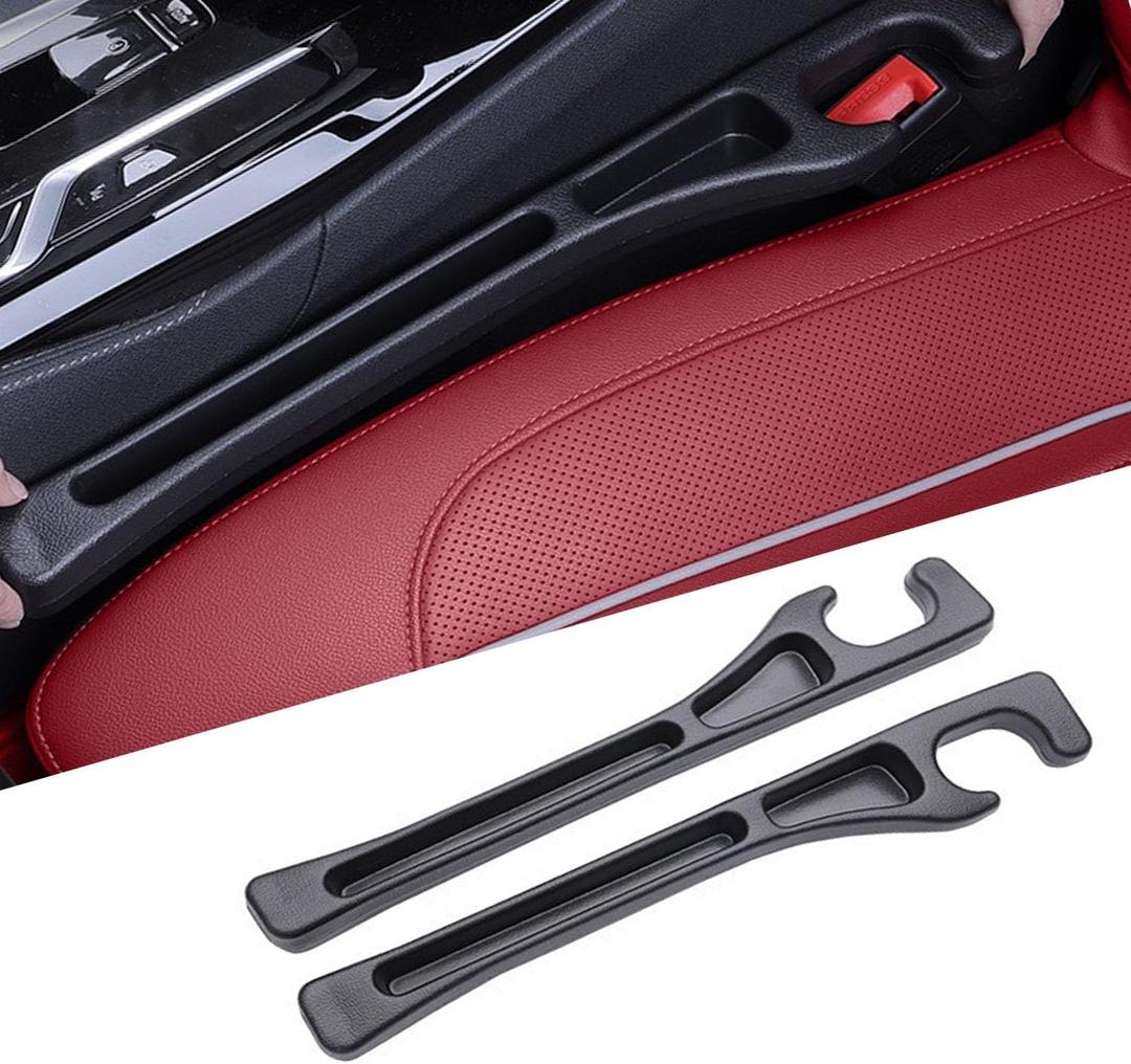 2 x Car Seat Gap Filler Organizer-2 Pack, Universal Car Seat Gap Filler with Storage Slot, No Drop Seat Guard for Phones, Keys & Cards, Fit Car SUV Truck Fill The Gap Between Seat & Console