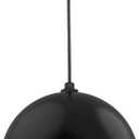 Steel Lighting Co. Brentwood Pendant Light | Ceiling Mounted | 14 inch Round Dome | Modern Contemporary Farmhouse Style Made in America | Black Cord | Matte Black Exterior/Matte Black Interior
