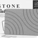 Stone Bath Mat for Bathroom Quick Drying Shower Mats Super Absorbent Diatomaceous Earth Stone Mats, Easy to Clean & Odorless, 23.6 15.5 Inch Grey