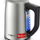 Electric Tea Kettle, PARIS RHNE 6 Precise Temperature Presets 1.7L Stainless Steel Electric Kettle Temperature Control,1500W Fast Boiling Hot Water for Oolong & Green Tea with Strix Control