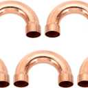 PATIKIL 3/4 Inch ID Copper Pipe Fittings, 5 Pcs 180 Degree Return Bend Copper Pipe Sweat Welding Solder Connection for HVAC Air Conditioning Hydraulic