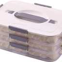 ZYOUQI Refrigerator Food Organizers Antislip Textured Bottom Food Storage Container for Dumplings Cookie and More Large Capacity Storage (White three layers)