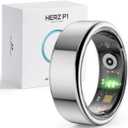 Herz P1 Smart Ring for Women & Men - (Size 12) 24/7 Health Metrics Fitness Ring, Tracks 20+ Biometrics, 6 Day Battery Life, Waterproof Stainless Steel, Free APP for iOS Android, No Subscription