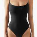 SUUKSESS Women Sexy Square Neck Thong Bodysuit Backless Cami Bodysuit Top S