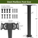 KOMOHOM 43" Mailbox Post with Mounting Bracket, Black In-Ground Mounting Post for Use with Mailbox, Compatible with Mail Boss, Architectural MAILBOXES, Gibraltar, hykolity, ShoppingOnBed, adoorn