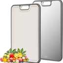 Titanium cutting boards for Kitchen,2-in-1 Double Sided Food Grade,Pure Titanium and Wheat Straw PP, Double Chopping Boards for Meat and Fruits Easy to Clean Size 15x10