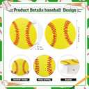 AmazingSpark 8 Pack Black Gift Bags Kit with 16 Softball Shape Sports Party Treat DIY Cardboard Box and Dispensing Softball Themed Goodie Bags for Birthday, Team Events, Sports Party Supplies