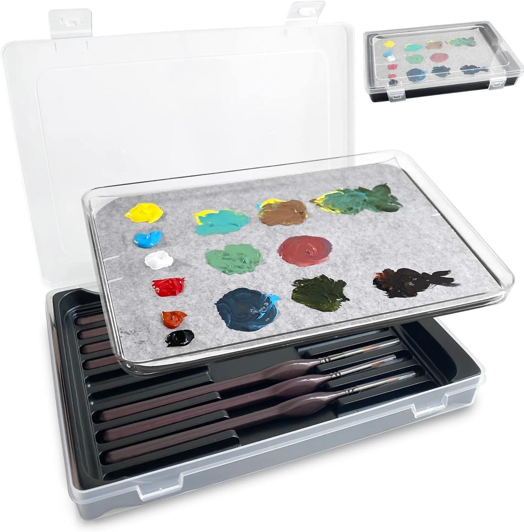 Wet Palette Wet Pallet for Miniatures- Stay Wet Palette for Acrylic Painting, Paint Brush Holder Organizer Wet pallete Storage containers (Upgraded Version)